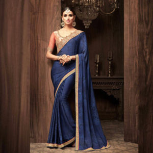 pink and blue - saree online sri lanka